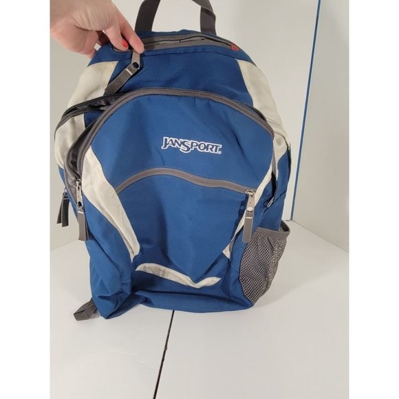 Jansport Blue White Multi Pockets 18x10 Laptop Cushion Soft‎ Clean - Picture 2 of 9